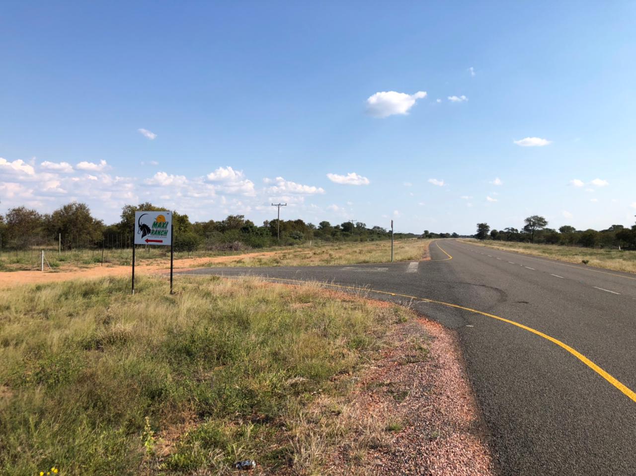 Road sign from distance